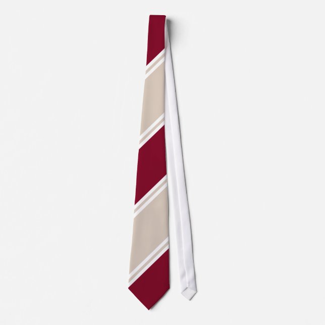 Burgundy and Champagne-Colored Neck Tie (Front)