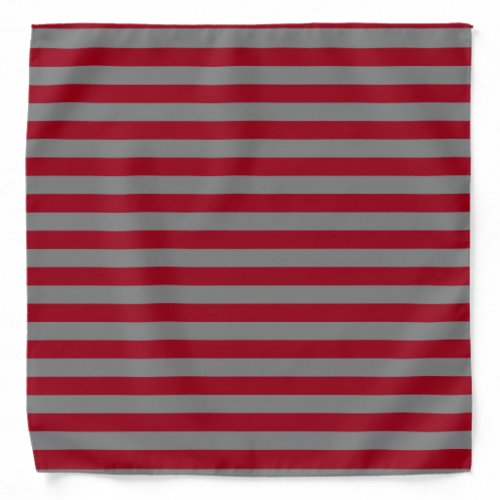 Burgundy and Charcoal Grey Stripes Bandana