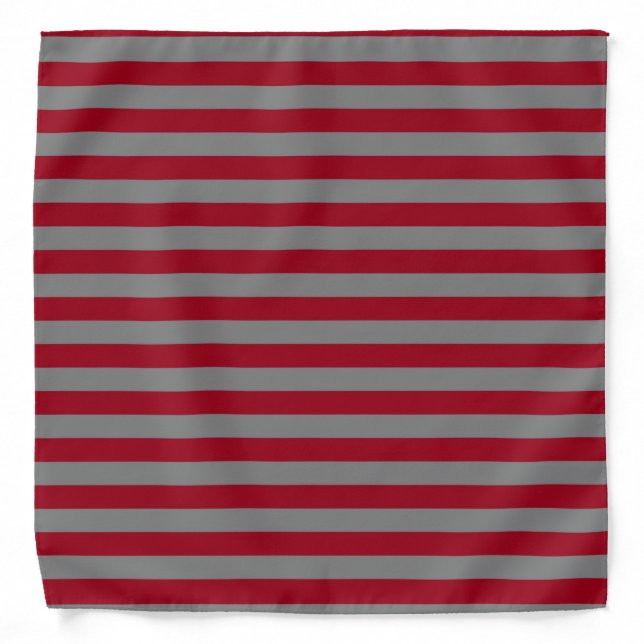 Burgundy and Charcoal Grey Stripes Bandana (Front)