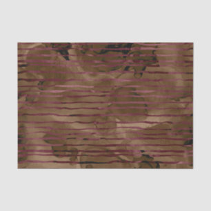 Burgundy and Copper Striped Pattern Tissue Paper