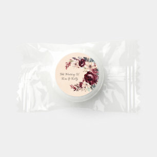 Burgundy and Cream Roses Wedding Life Saver® Mints