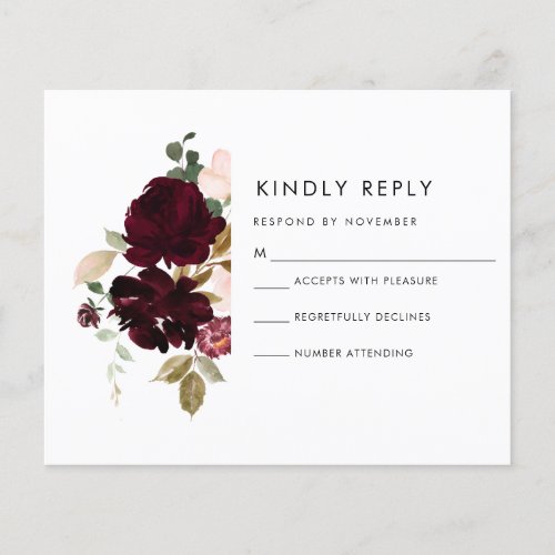 Burgundy and Cream RSVP Card