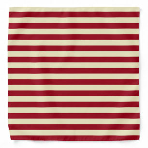 Burgundy and Cream Stripes Bandana