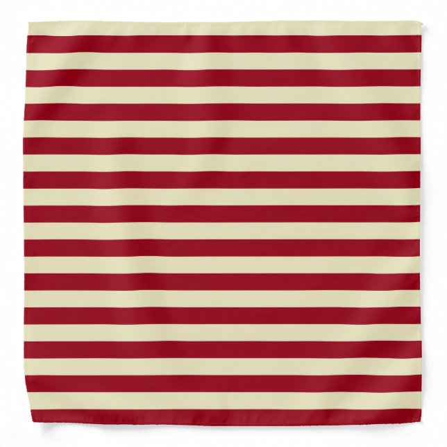 Burgundy and Cream Stripes Bandana (Front)