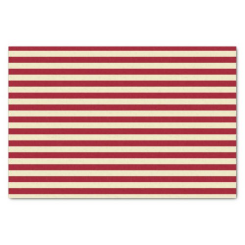 Burgundy and Cream Stripes Tissue Paper