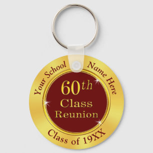 Burgundy and Gold, 60th Class Reunion Favors Keychain