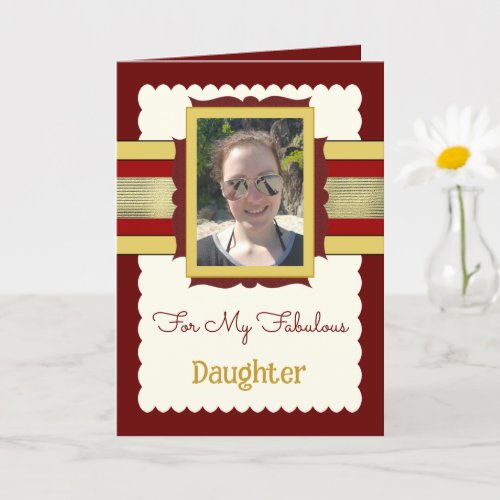 Burgundy and gold add photo daughter birthday