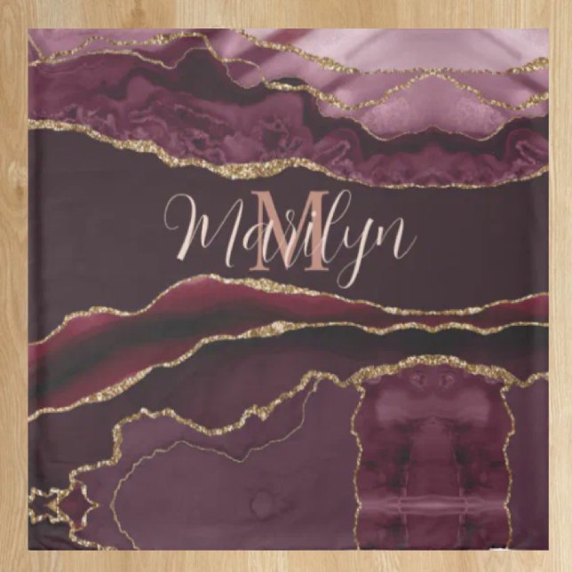 Burgundy and Gold Agate Glitter Trendy Duvet Cover (Creator Uploaded)