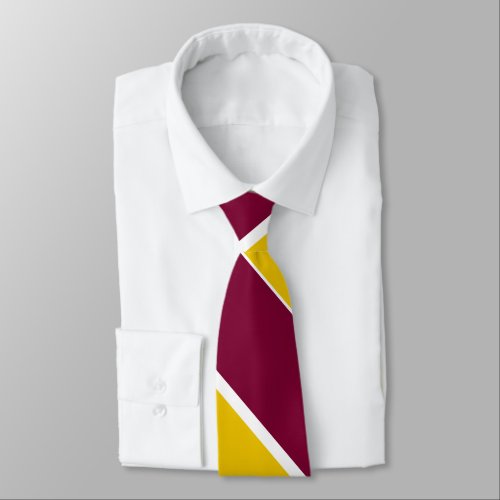 Burgundy and Gold Broad University Stripe Tie