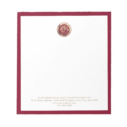 Burgundy and Gold Business Notepad