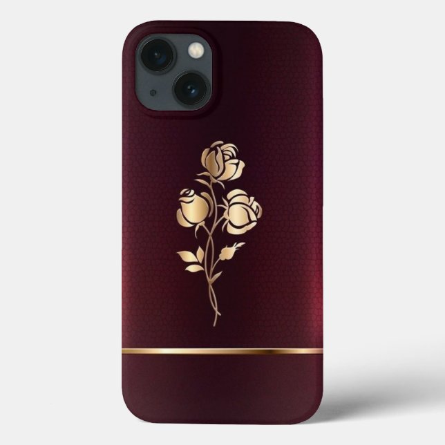 Burgundy and Gold   Case-Mate iPhone Case (Back)