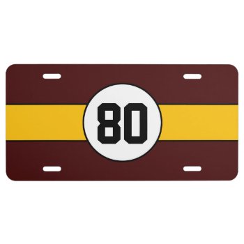 Burgundy And Gold Custom Car License Plate by inkbrook at Zazzle