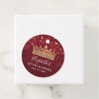 Burgundy and Gold Elegant Rose Quinceanera