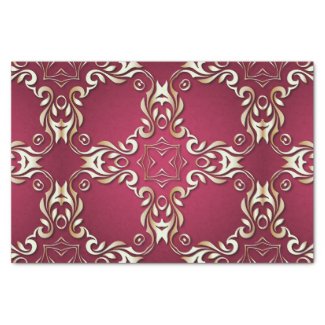 Burgundy And Gold Elegant Vintage Classic Royal Tissue Paper