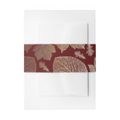 burgundy  and gold fall leaves wedding invitation belly band (Front Example)