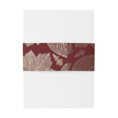 burgundy  and gold fall leaves wedding invitation belly band (Back Example)