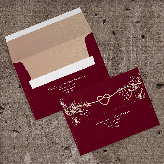 Burgundy and Gold Floral Envelope (Creator Uploaded)