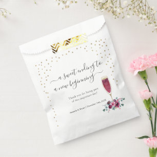 Burgundy and gold flute sweet Favor Box Favor Bag