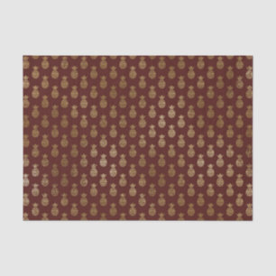 Burgundy and Gold Foil Pineapple Pattern Tissue Paper