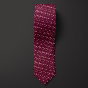 Burgundy and Gold Football Helmet Neck Tie