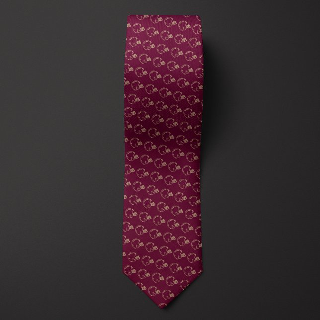Burgundy and Gold Football Helmet Neck Tie (Creator Uploaded)