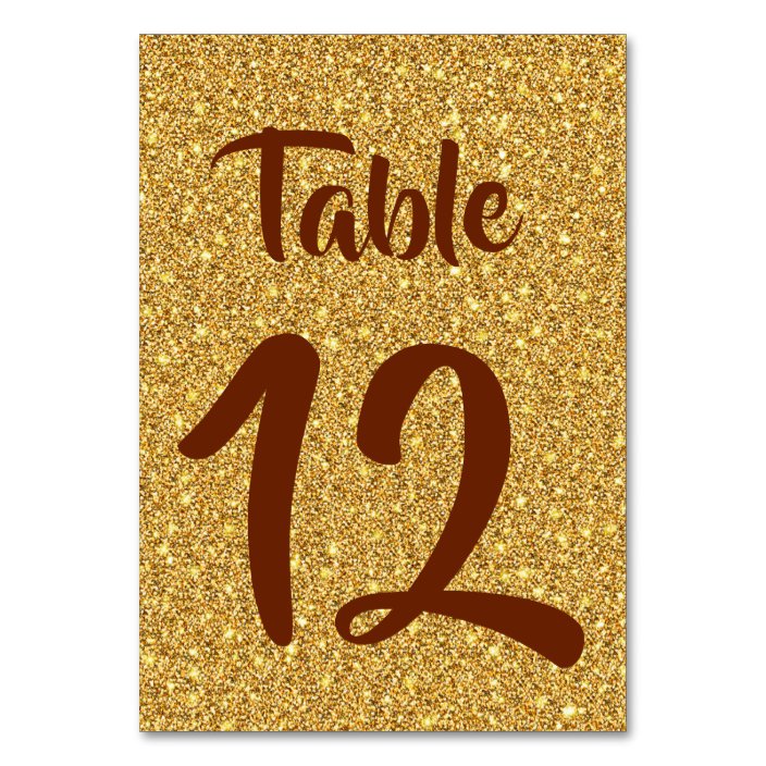 Burgundy and Gold Glitter Background Table Number | Zazzle