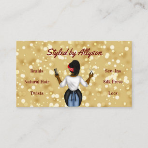 Burgundy and Gold Hair Stylist Business Card