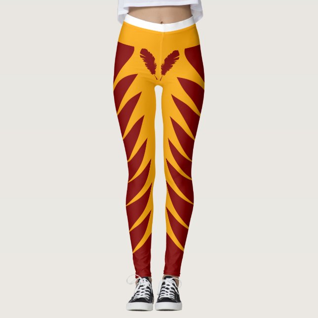 Burgundy and Gold Leggings (Front)