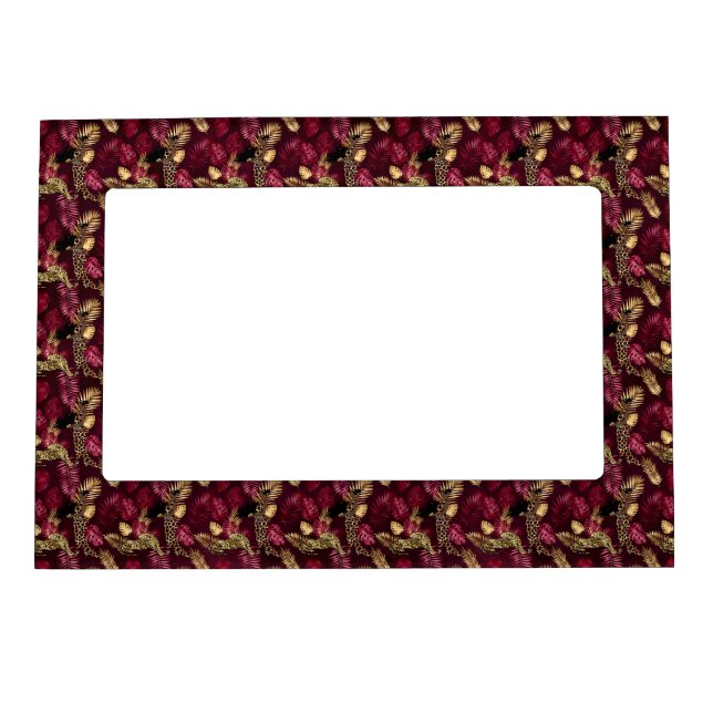Burgundy and Gold Leopard Series Design 12 Magnetic Frame (Front)