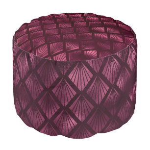 Burgundy and Gold Leopard Series Design 16 Pouf