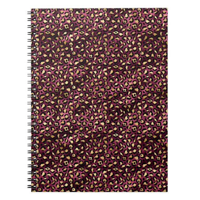 Burgundy and Gold Leopard Series Design 1 Notebook (Front)