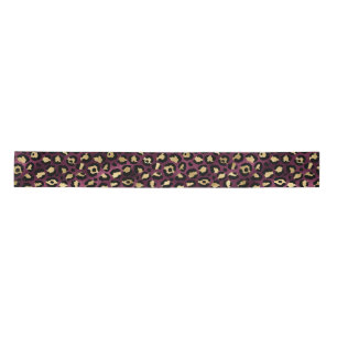 Burgundy and Gold Leopard Series Design 1 Satin Ribbon