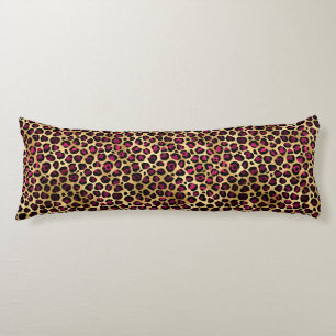 Burgundy and Gold Leopard Series Design 2 Body Pillow