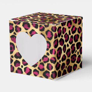 Burgundy and Gold Leopard Series Design 2  Favor Boxes