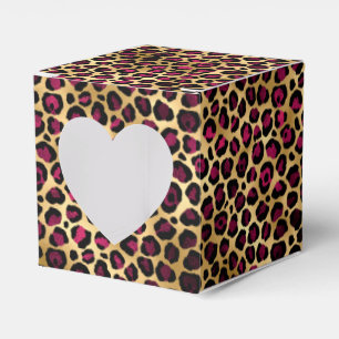 Burgundy and Gold Leopard Series Design 2 Favor Boxes