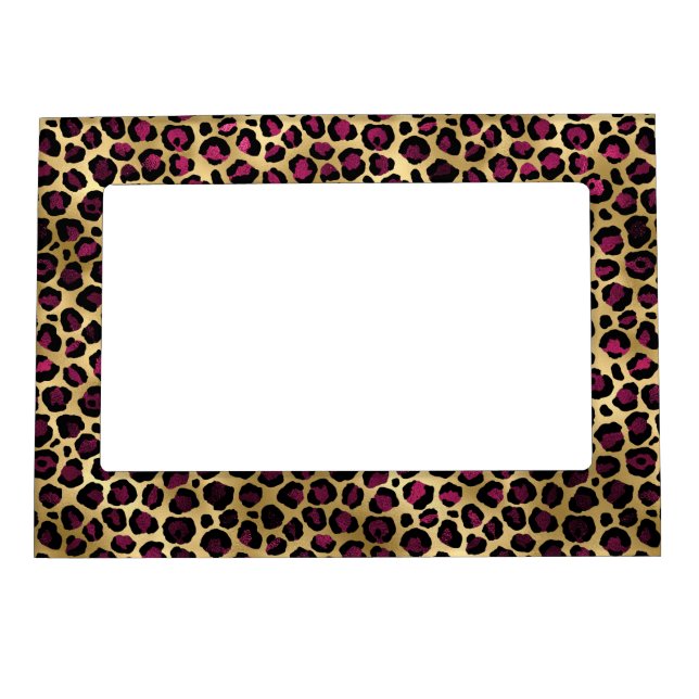 Burgundy and Gold Leopard Series Design 2 Magnetic Frame (Front)