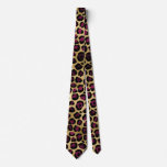 Burgundy and Gold Leopard Series Design 2 Neck Tie