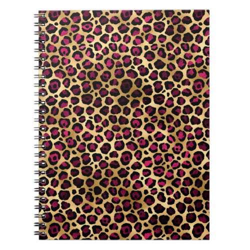 Burgundy and Gold Leopard Series Design 2 Notebook