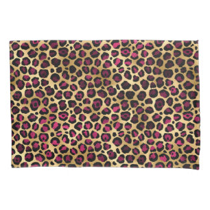 Burgundy and Gold Leopard Series Design 2 Pillow Case