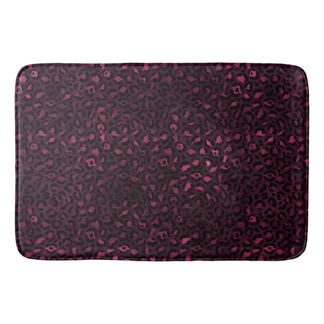 Burgundy and Gold Leopard Series Design 3 Bath Mat (Front)