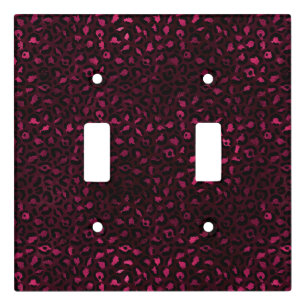Burgundy and Gold Leopard Series Design 3 Light Switch Cover