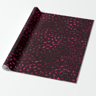 Burgundy and Gold Leopard Series Design 3 Wrapping Paper