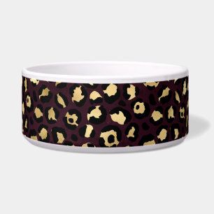 Burgundy and Gold Leopard Series Design 8 Bowl