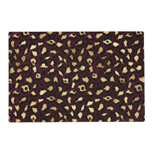 Burgundy and Gold Leopard Series Design 8 Placemat