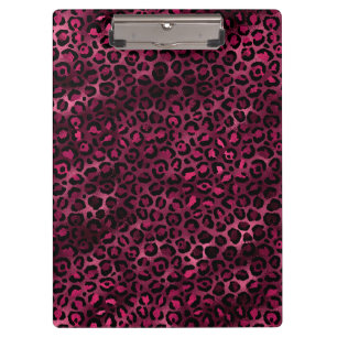 Burgundy and Gold Leopard Series Design 9 Clipboard
