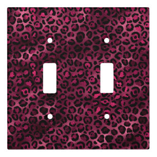 Burgundy and Gold Leopard Series Design 9 Light Switch Cover