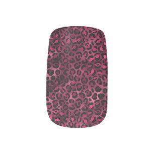 Burgundy and Gold Leopard Series Design 9 Minx Nail Art