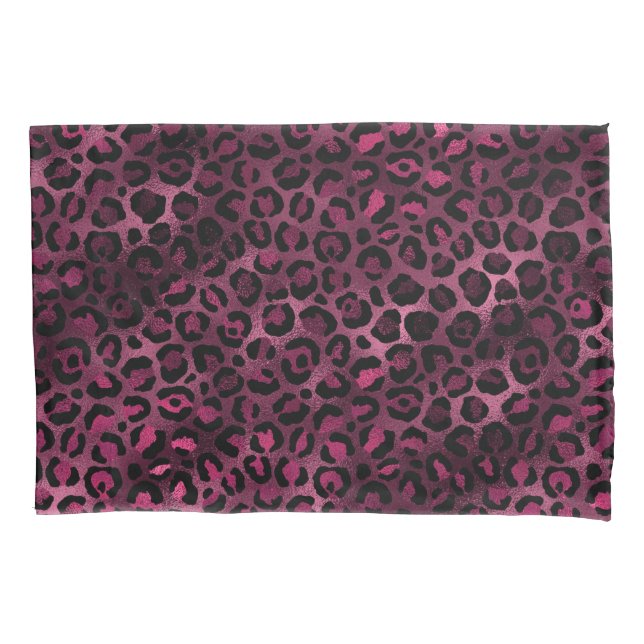 Burgundy and Gold Leopard Series Design 9 Pillow Case (Front)