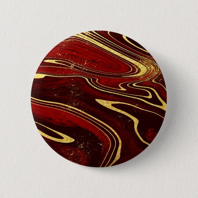 Burgundy and Gold Marble Button (Front)