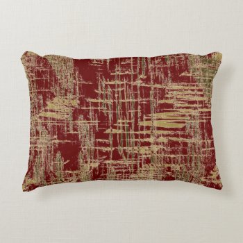 Burgundy And Gold Modern Art Accent Pillow by kahmier at Zazzle